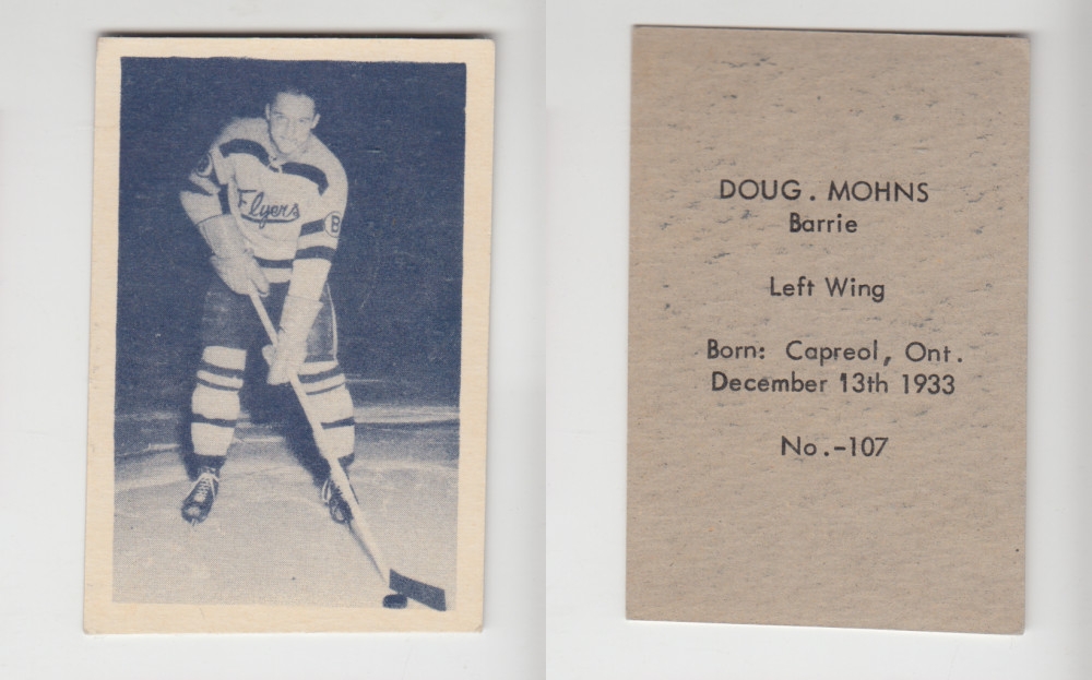 1952-53 OHL ANONYMOUS HOCKEY CARD #107 D. MOHNS photo 1952-53 OHL ANONYMOUS HOCKEY CARD #107 D. MOHNS photo