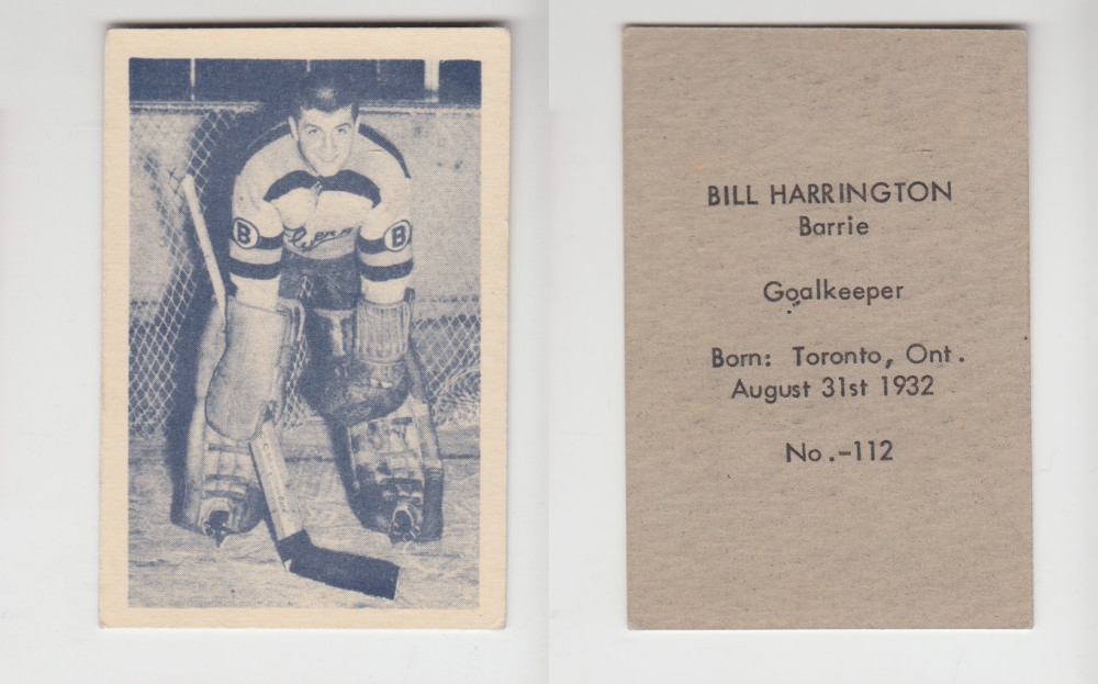 1952-53 OHL ANONYMOUS HOCKEY CARD #112 B. HARRINGTON photo 1952-53 OHL ANONYMOUS HOCKEY CARD #112 B. HARRINGTON photo