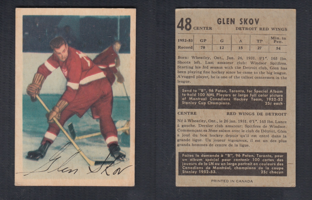 1953-54 PARKHURST HOCKEY CARD #48 G. SKOV photo 1953-54 PARKHURST HOCKEY CARD #48 G. SKOV photo