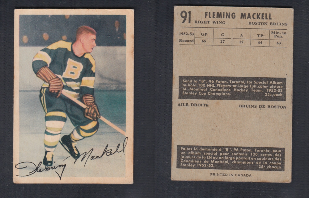 1953-54 PARKHURST HOCKEY CARD #91 F. MACKELL photo 1953-54 PARKHURST HOCKEY CARD #91 F. MACKELL photo