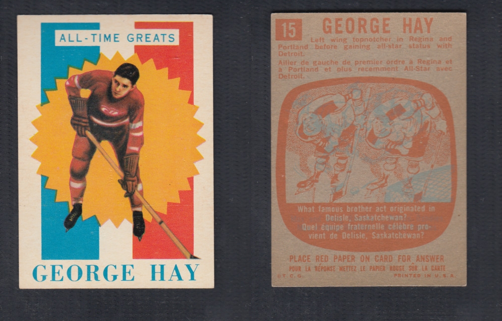 1960-61 TOPPS HOCKEY CARD #15 G. HAY photo 1960-61 TOPPS HOCKEY CARD #15 G. HAY photo