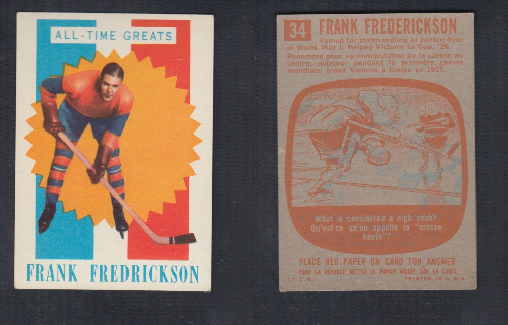 1960-61 TOPPS HOCKEY CARD #34 F. FREDERICKSON photo 1960-61 TOPPS HOCKEY CARD #34 F. FREDERICKSON photo