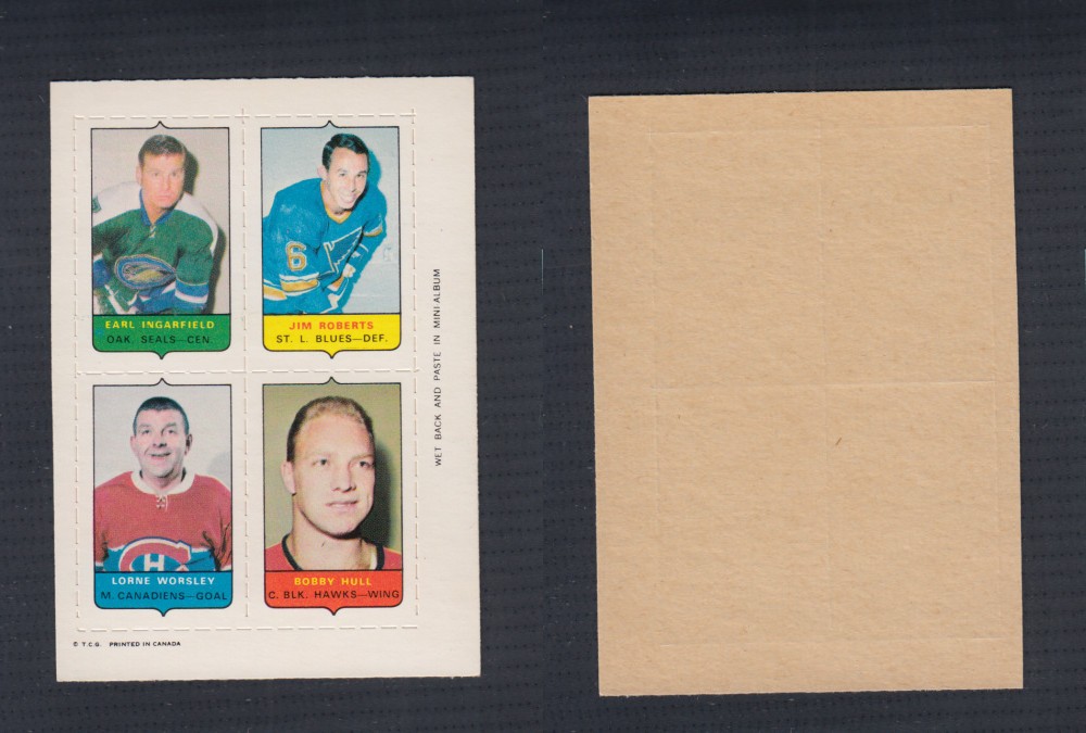 1969-70 O-PEE-CHEE HOCKEY CARD 4 IN 1 B. HULL photo