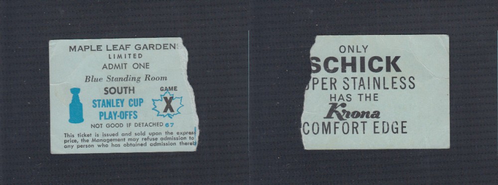 1967 TORONTO MAPLE LEAFS STANLEY CUP FINAL TICKET STUB photo
