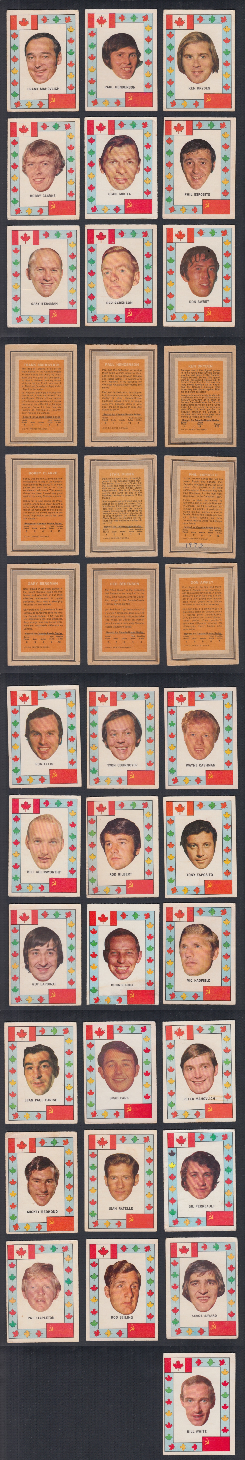 1972-73 O-PEE-CHEE TEAM CANADA FULL SET 28/28 photo