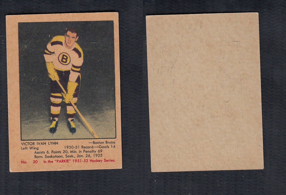 1951-52 PARKHURST HOCKEY CARD #20 V.I. LYNN photo 1951-52 PARKHURST HOCKEY CARD #20 V.I. LYNN photo