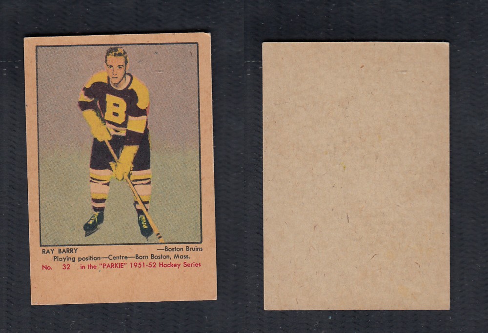 1951-52 PARKHURST HOCKEY CARD #32 R. BARRY photo 1951-52 PARKHURST HOCKEY CARD #32 R. BARRY photo