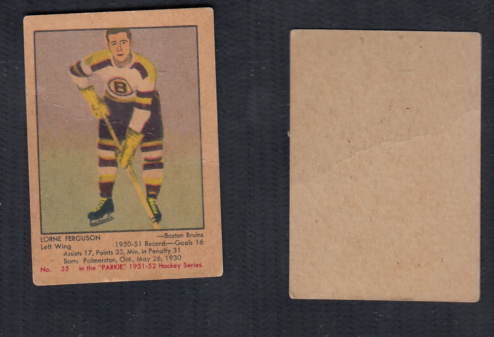 1951-52 PARKHURST HOCKEY CARD #35 L. FERGUSON photo 1951-52 PARKHURST HOCKEY CARD #35 L. FERGUSON photo