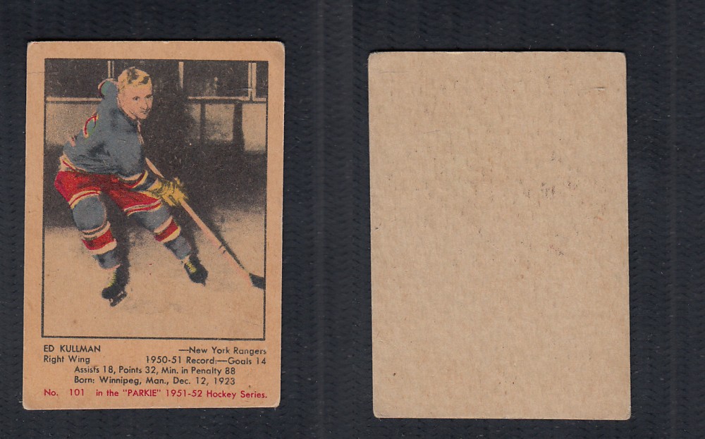 1951-52 PARKHURST HOCKEY CARD #101 E. KULLMAN photo