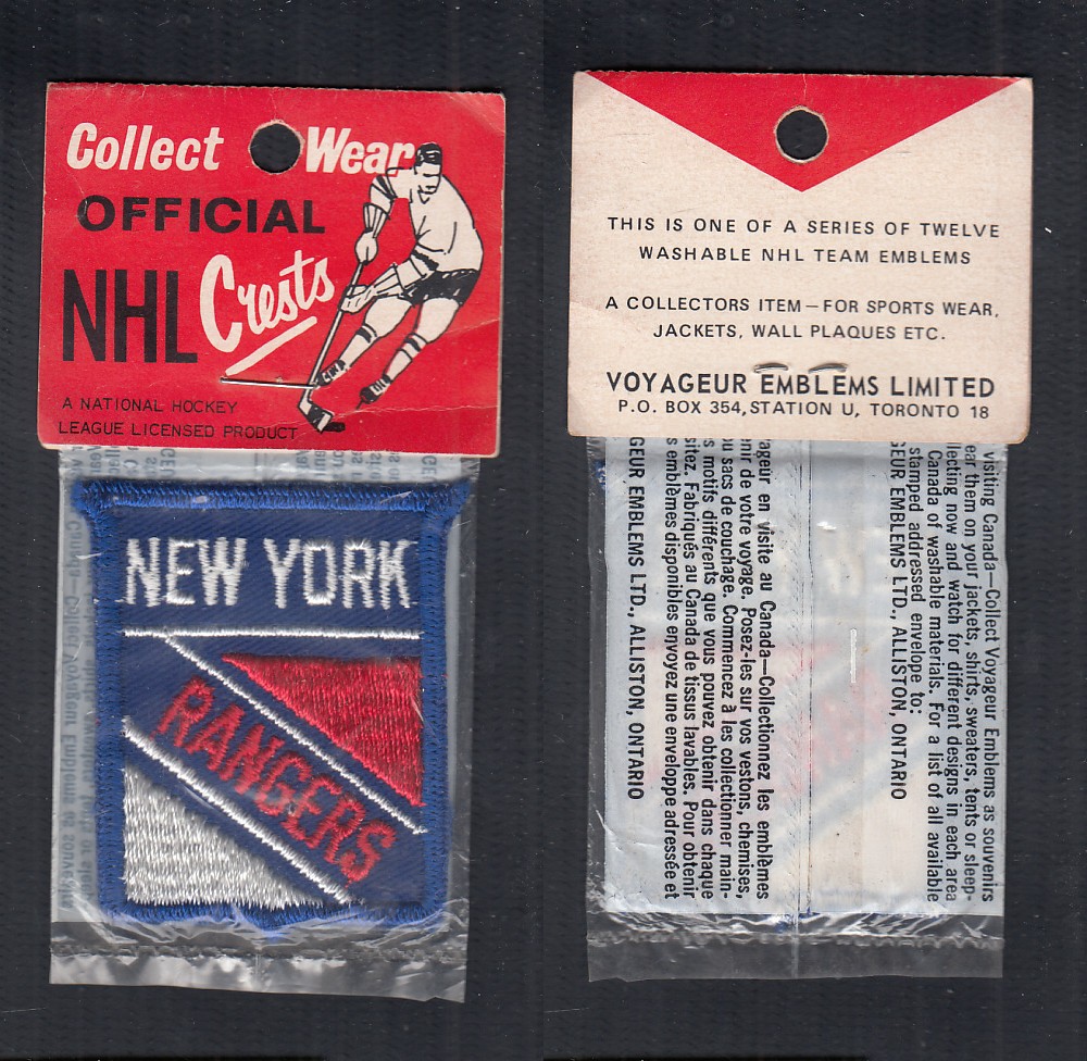1960'S VOYAGEUR OFFICIAL NHL CREST NY RANGERS photo