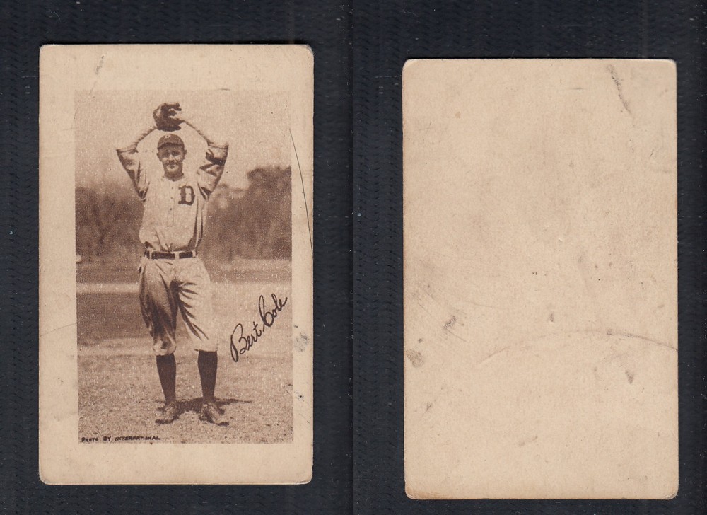 1923 V100 WILLARD'S CHOCOLATE BASEBALL CARD B. COLE photo