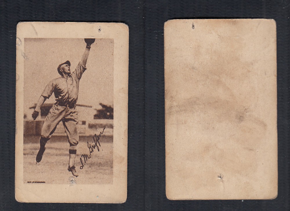 1923 V100 WILLARD'S CHOCOLATE BASEBALL CARD L.M. GRIFFIN photo