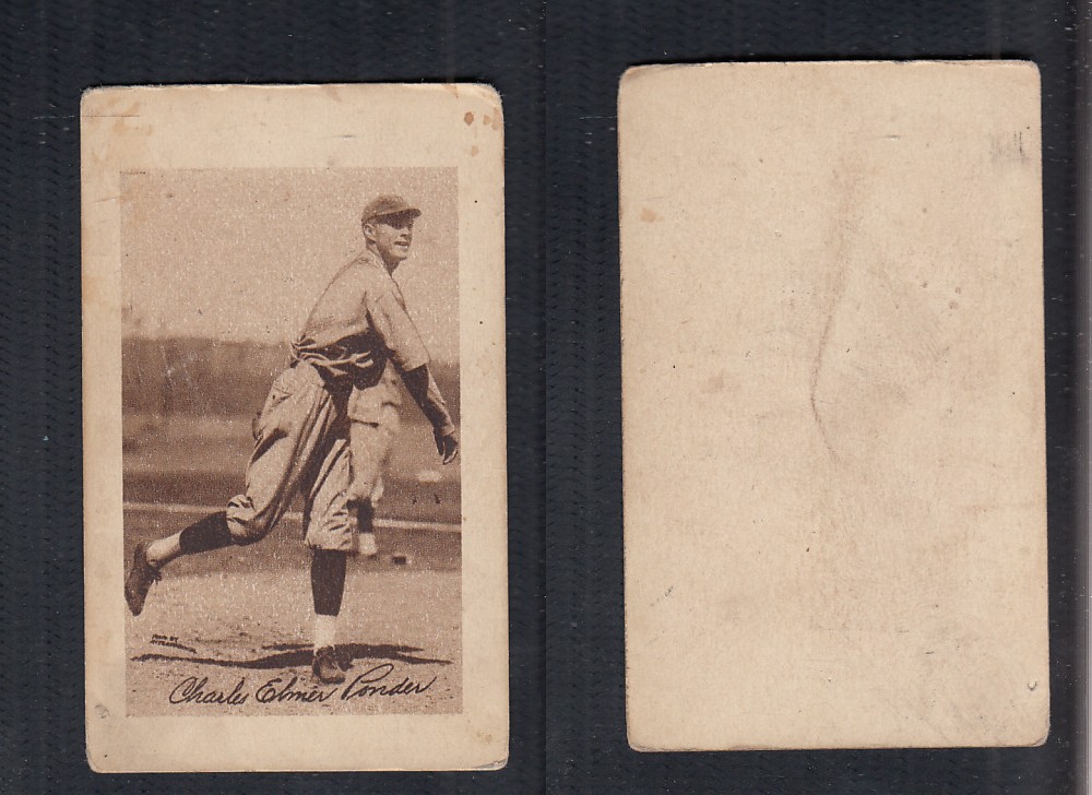 1923 V100 WILLARD'S CHOCOLATE BASEBALL CARD C.E. PONDER photo