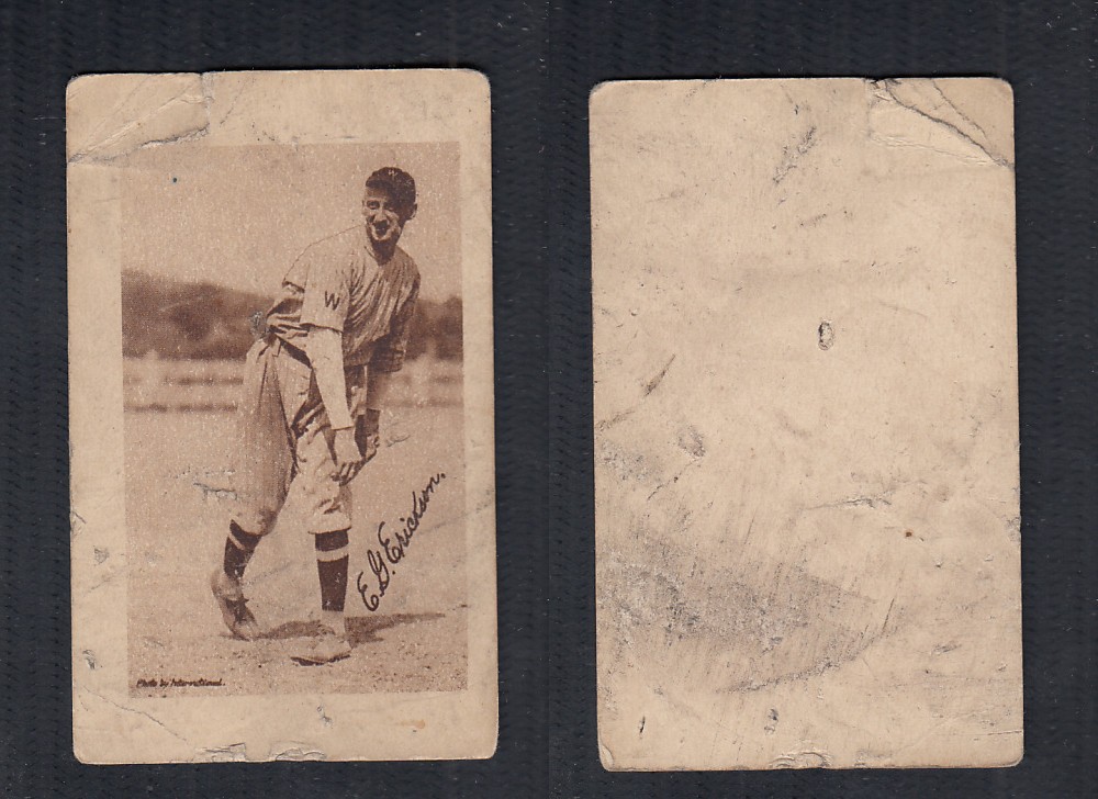 1923 V100 WILLARD'S CHOCOLATE BASEBALL CARD E.G. ERICKSON photo