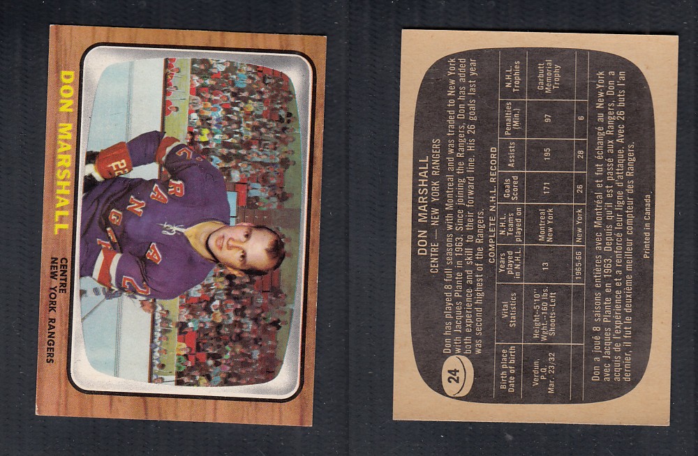 1966-67 TOPPS HOCKEY CARD #24 D. MARSHALL photo 1966-67 TOPPS HOCKEY CARD #24 D. MARSHALL photo