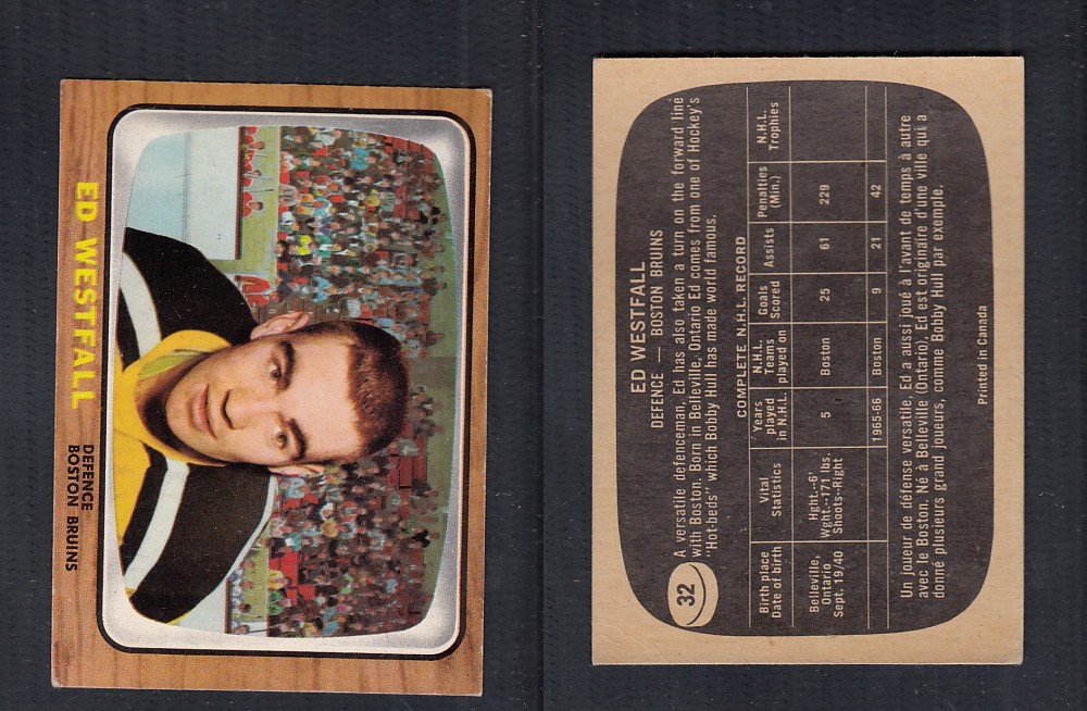 1966-67 TOPPS HOCKEY CARD #32 E. WESTFALL photo 1966-67 TOPPS HOCKEY CARD #32 E. WESTFALL photo