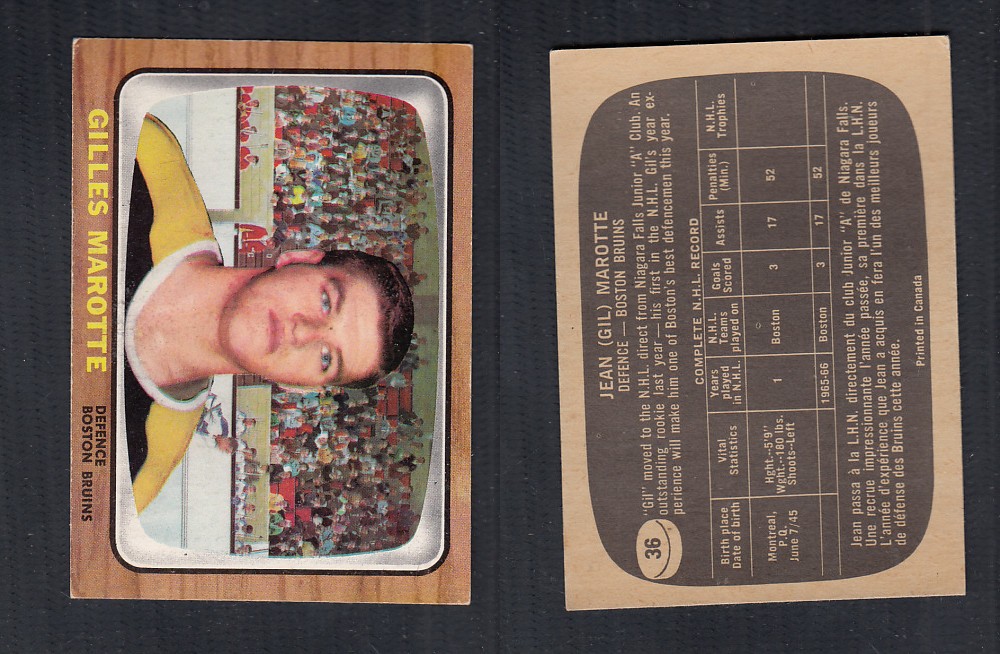 1966-67 TOPPS HOCKEY CARD #36 G. MAROTTE photo 1966-67 TOPPS HOCKEY CARD #36 G. MAROTTE photo