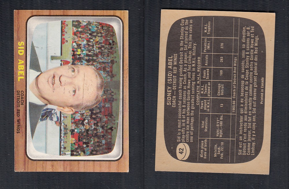 1966-67 TOPPS HOCKEY CARD #42 S. ABEL photo 1966-67 TOPPS HOCKEY CARD #42 S. ABEL photo