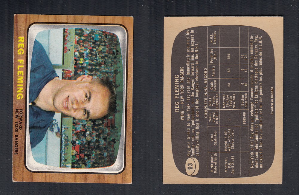 1966-67 TOPPS HOCKEY CARD #93 R. FLEMING photo 1966-67 TOPPS HOCKEY CARD #93 R. FLEMING photo