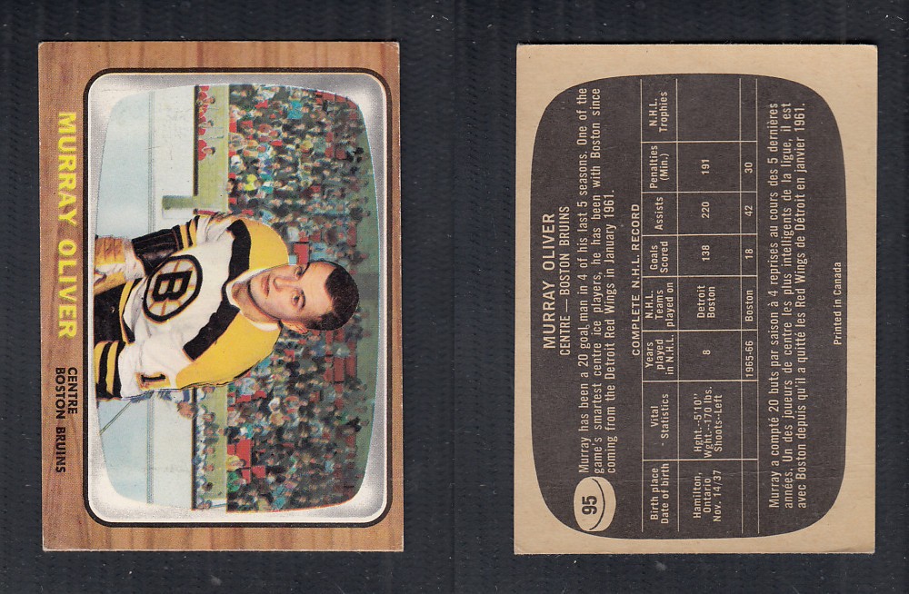 1966-67 TOPPS HOCKEY CARD #95 M. OLIVER photo 1966-67 TOPPS HOCKEY CARD #95 M. OLIVER photo