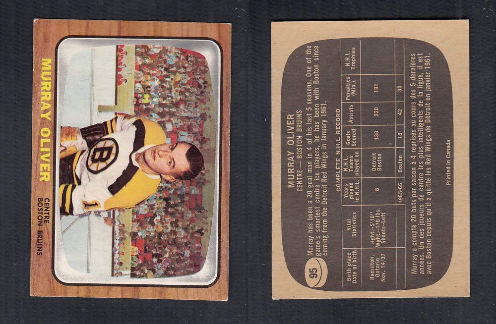 1966-67 TOPPS HOCKEY CARD #95 M. OLIVER photo 1966-67 TOPPS HOCKEY CARD #95 M. OLIVER photo