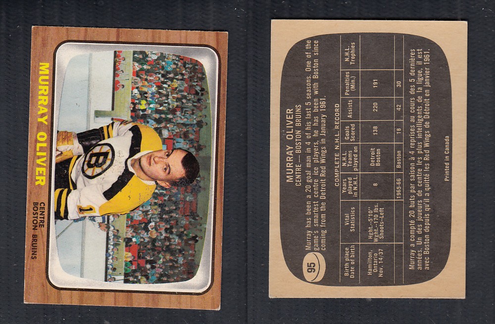 1966-67 TOPPS HOCKEY CARD #95 M. OLIVER photo 1966-67 TOPPS HOCKEY CARD #95 M. OLIVER photo