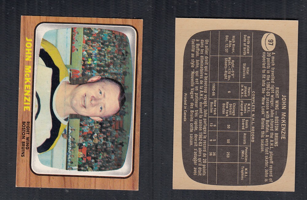 1966-67 TOPPS HOCKEY CARD #97 J. MCKENZIE photo 1966-67 TOPPS HOCKEY CARD #97 J. MCKENZIE photo