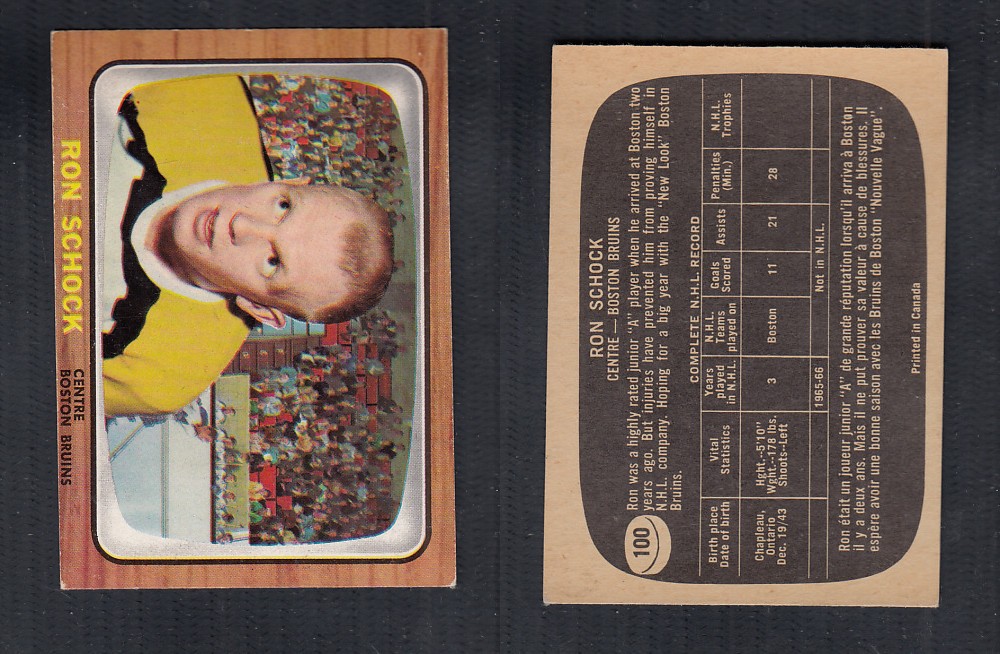 1966-67 TOPPS HOCKEY CARD #100 R. SCHOCK photo 1966-67 TOPPS HOCKEY CARD #100 R. SCHOCK photo