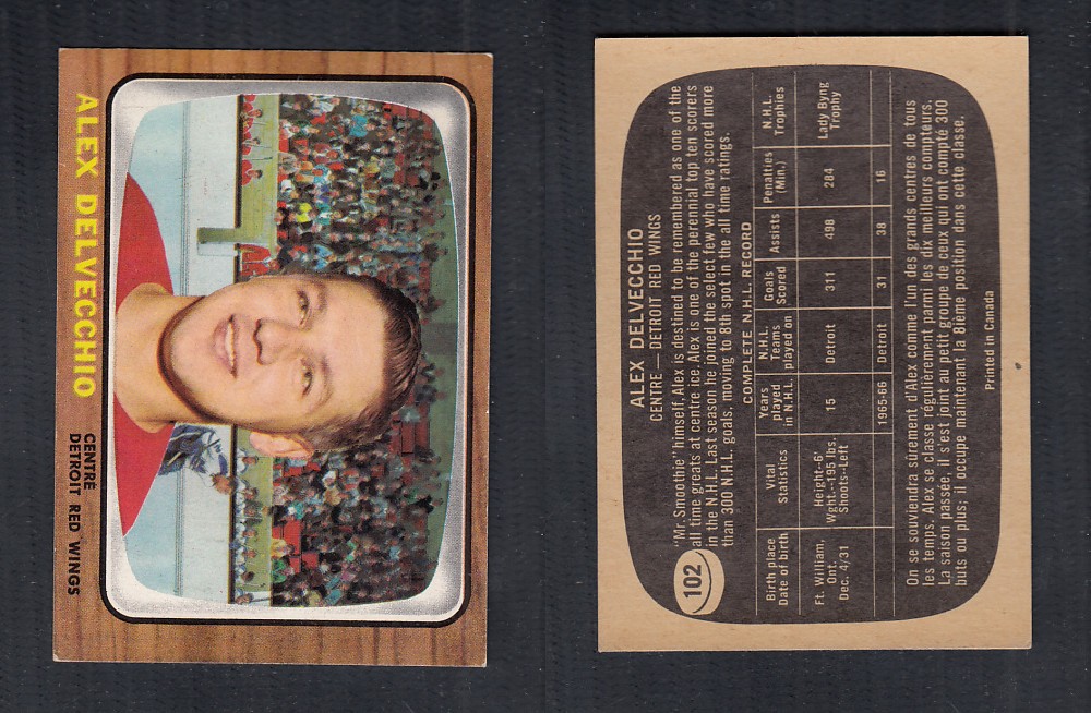 1966-67 TOPPS HOCKEY CARD #102 A. DELVECCHIO photo 1966-67 TOPPS HOCKEY CARD #102 A. DELVECCHIO photo
