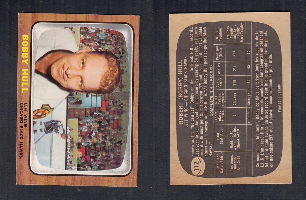 1966-67 TOPPS HOCKEY CARD #112 B. HULL photo 1966-67 TOPPS HOCKEY CARD #112 B. HULL photo