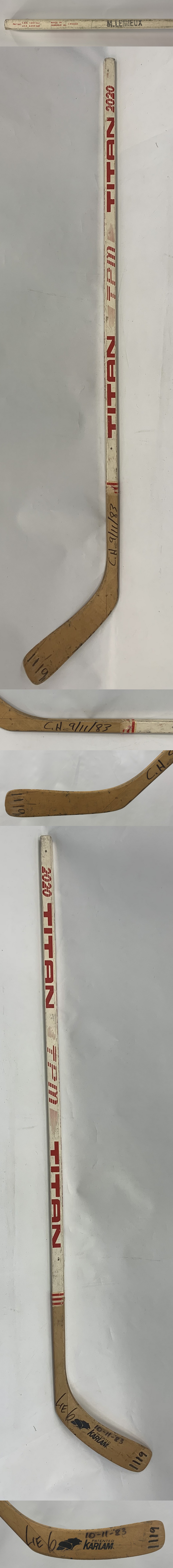 1983 LAVAL VOISINS M. LEMIEUX GAME USED STICK photo