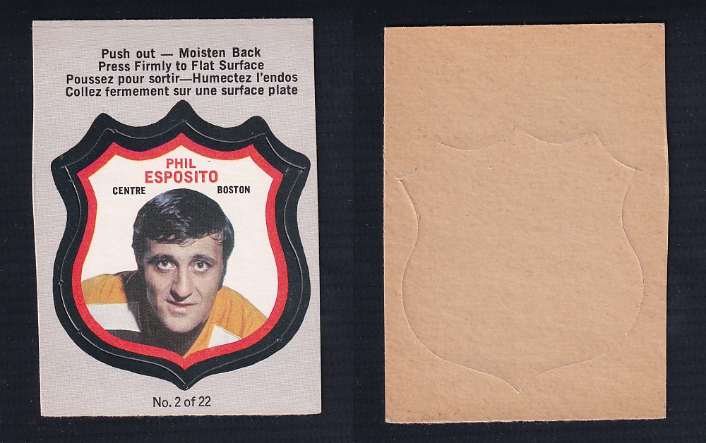 1972-73 O-PEE-CHEE PLAYER CREST #2 P. ESPOSITO photo 1972-73 O-PEE-CHEE PLAYER CREST #2 P. ESPOSITO photo