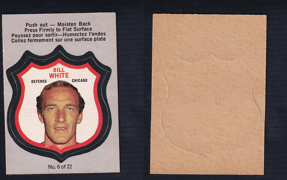 1972-73 O-PEE-CHEE PLAYER CREST #6 B. WHITE photo 1972-73 O-PEE-CHEE PLAYER CREST #6 B. WHITE photo