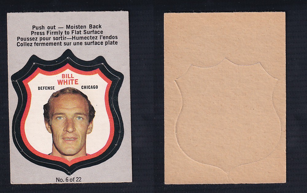 1972-73 O-PEE-CHEE PLAYER CREST #6 B. WHITE photo 1972-73 O-PEE-CHEE PLAYER CREST #6 B. WHITE photo