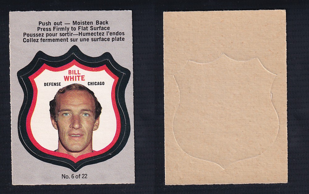 1972-73 O-PEE-CHEE PLAYER CREST #6 B. WHITE photo 1972-73 O-PEE-CHEE PLAYER CREST #6 B. WHITE photo