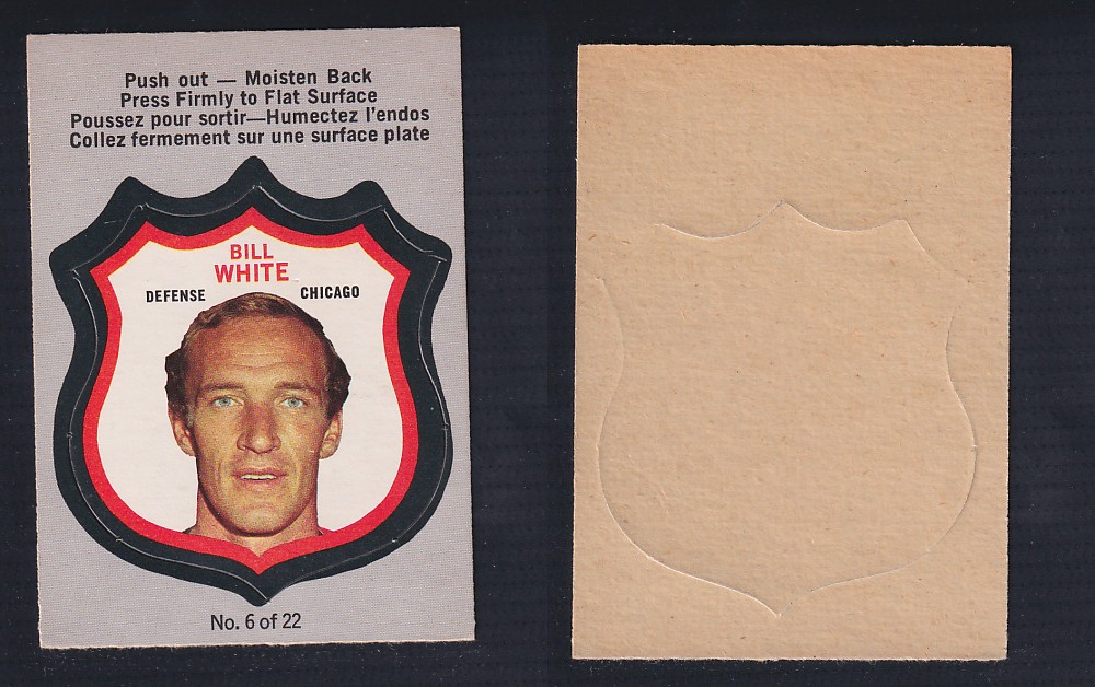 1972-73 O-PEE-CHEE PLAYER CREST #6 B. WHITE photo 1972-73 O-PEE-CHEE PLAYER CREST #6 B. WHITE photo