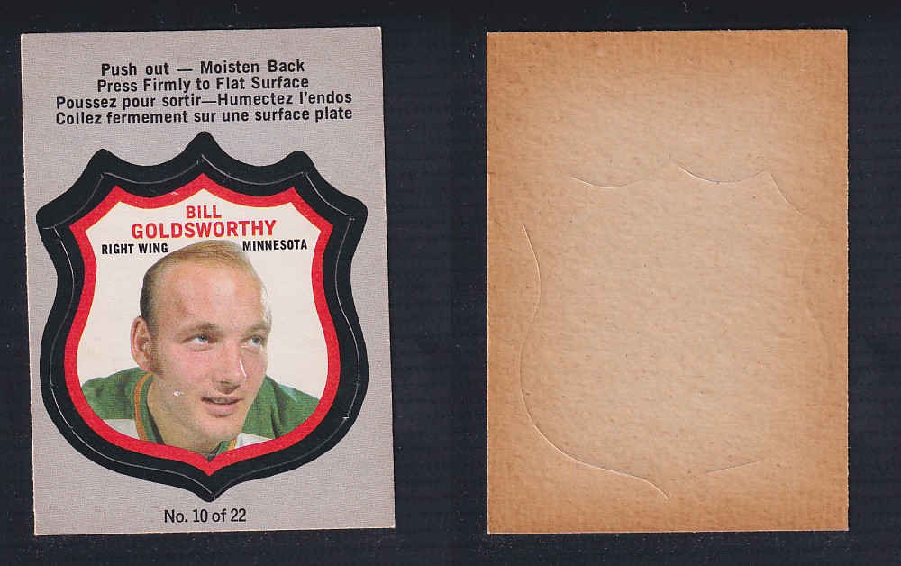 1972-73 O-PEE-CHEE PLAYER CREST #10 B. GOLDSWORTHY photo 1972-73 O-PEE-CHEE PLAYER CREST #10 B. GOLDSWORTHY photo