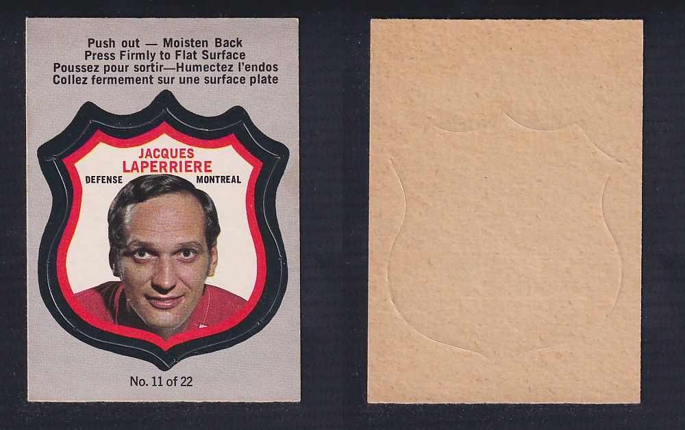 1972-73 O-PEE-CHEE PLAYER CREST #11 J. LAPERRIERE photo 1972-73 O-PEE-CHEE PLAYER CREST #11 J. LAPERRIERE photo