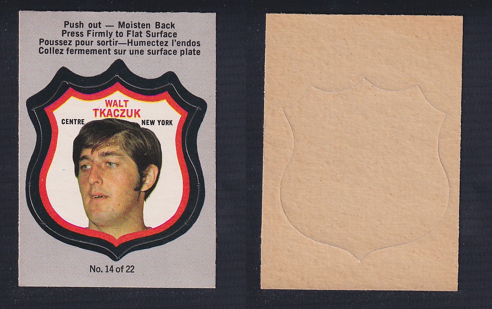 1972-73 O-PEE-CHEE PLAYER CREST #14 W. TKACZUK photo 1972-73 O-PEE-CHEE PLAYER CREST #14 W. TKACZUK photo