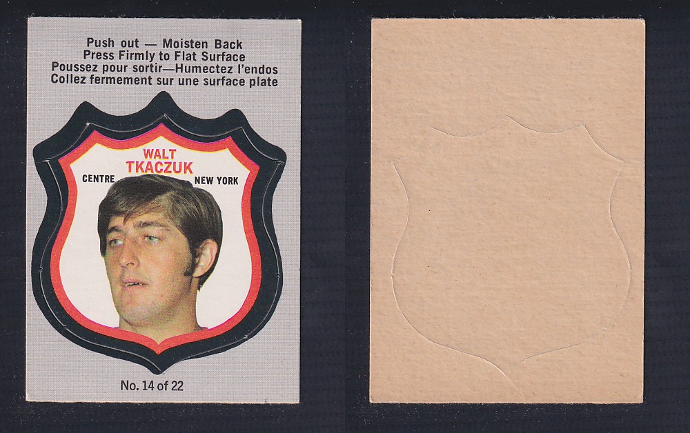 1972-73 O-PEE-CHEE PLAYER CREST #14 W. TKACZUK photo 1972-73 O-PEE-CHEE PLAYER CREST #14 W. TKACZUK photo
