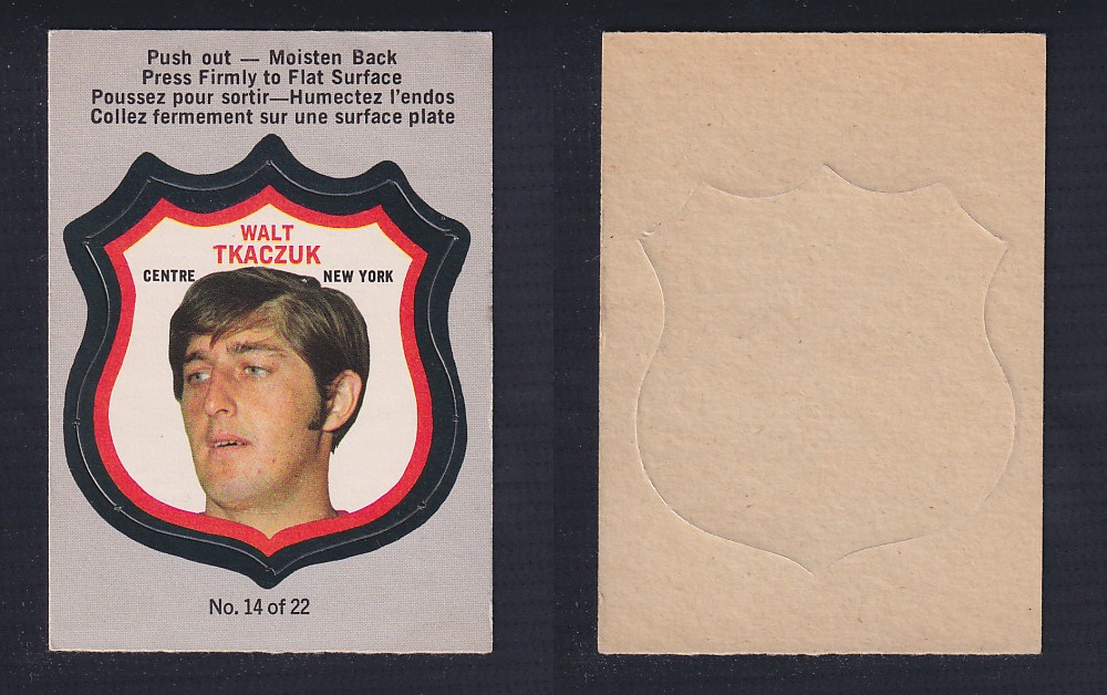 1972-73 O-PEE-CHEE PLAYER CREST #14 W. TKACZUK photo 1972-73 O-PEE-CHEE PLAYER CREST #14 W. TKACZUK photo