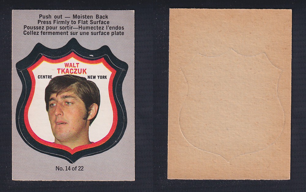 1972-73 O-PEE-CHEE PLAYER CREST #14 W. TKACZUK photo 1972-73 O-PEE-CHEE PLAYER CREST #14 W. TKACZUK photo