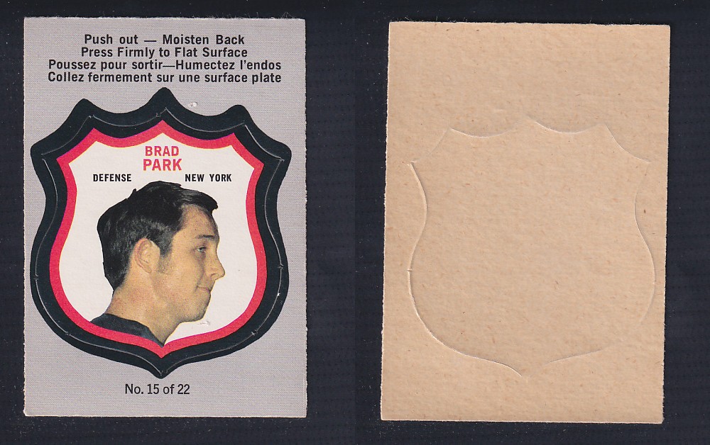 1972-73 O-PEE-CHEE PLAYER CREST #15 B. PARK photo 1972-73 O-PEE-CHEE PLAYER CREST #15 B. PARK photo