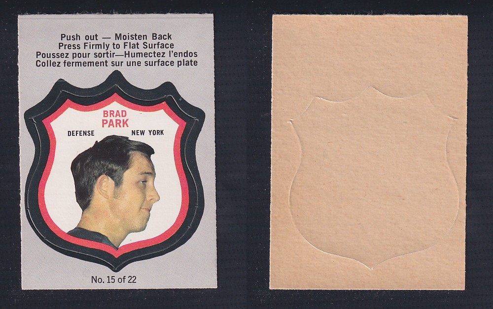 1972-73 O-PEE-CHEE PLAYER CREST #15 B. PARK photo 1972-73 O-PEE-CHEE PLAYER CREST #15 B. PARK photo