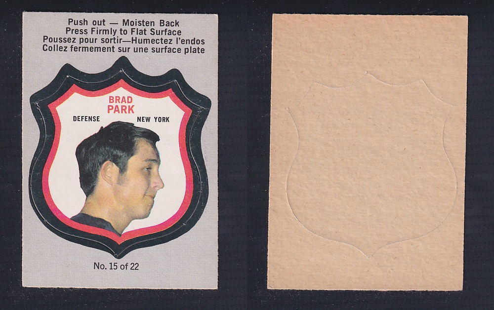 1972-73 O-PEE-CHEE PLAYER CREST #15 B. PARK photo 1972-73 O-PEE-CHEE PLAYER CREST #15 B. PARK photo