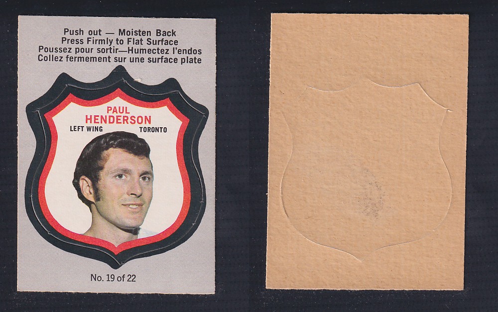 1972-73 O-PEE-CHEE PLAYER CREST #19 P. HENDERSON photo