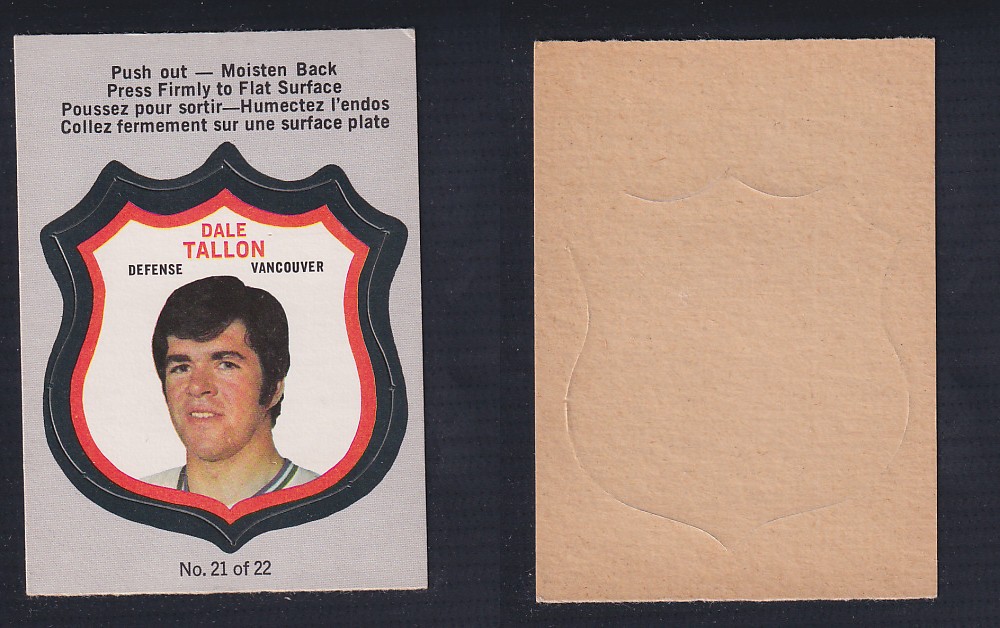 1972-73 O-PEE-CHEE PLAYER CREST #21 D. TALLON photo 1972-73 O-PEE-CHEE PLAYER CREST #21 D. TALLON photo