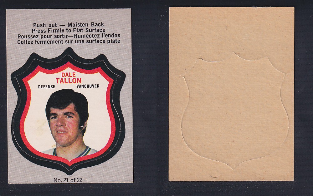 1972-73 O-PEE-CHEE PLAYER CREST #21 D. TALLON photo 1972-73 O-PEE-CHEE PLAYER CREST #21 D. TALLON photo