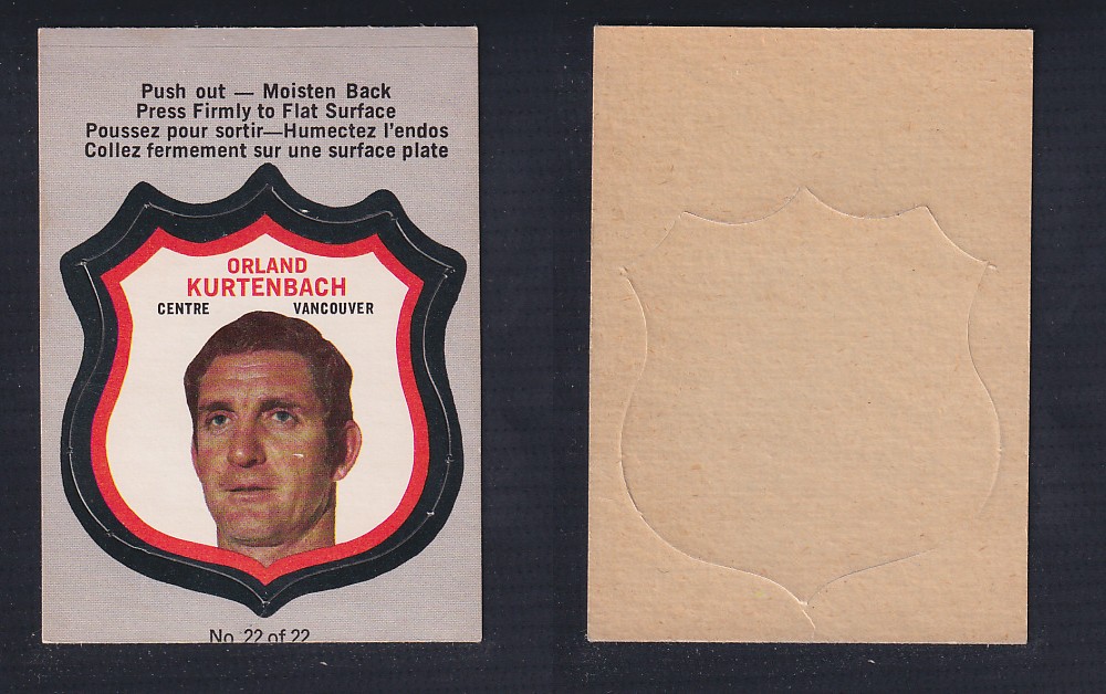 1972-73 O-PEE-CHEE PLAYER CREST #22 O. KURTENBACH photo 1972-73 O-PEE-CHEE PLAYER CREST #22 O. KURTENBACH photo