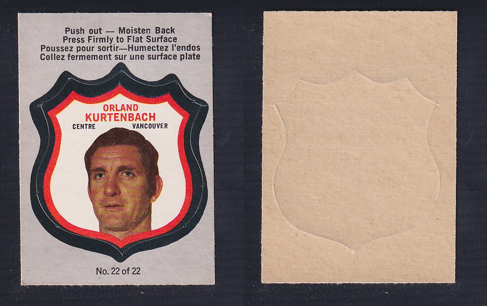 1972-73 O-PEE-CHEE PLAYER CREST #22 O. KURTENBACH photo 1972-73 O-PEE-CHEE PLAYER CREST #22 O. KURTENBACH photo